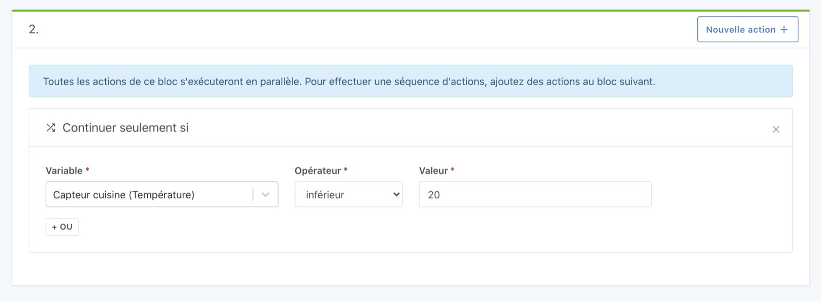 Condition sur variables