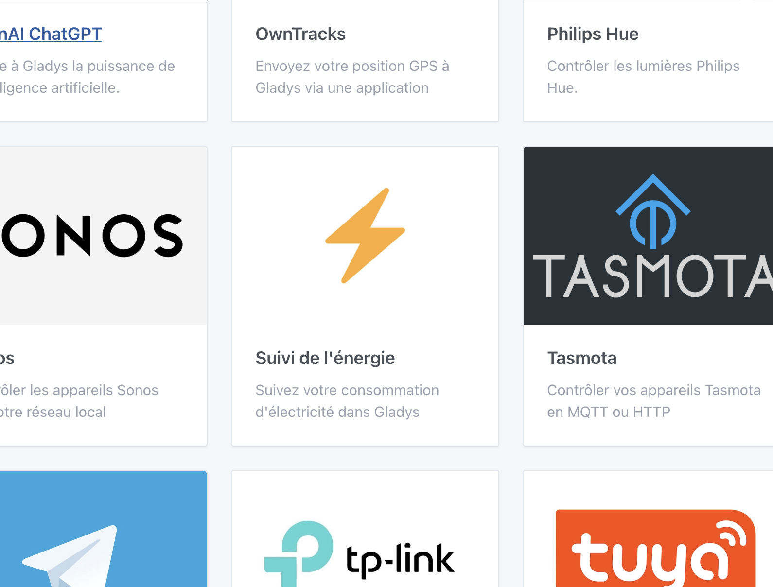 Intégration suivi de l'énergie